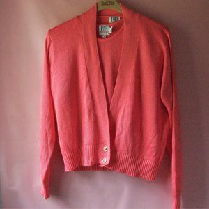 FIA ITALIA  Hand Loomed Fashion Twin Sweater Set, Size XL Coral Color